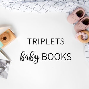 Baby Book for Triplets | Baby Book for Multiples, Baby Memory Book, First Year Baby Book, Baby Album
