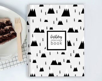 Mountains Birthday Interview Book | Birthday Memory Book, Baby Books, First Birthday Gift, Birthday Gift, Birthday Journal, Baby Shower Gift