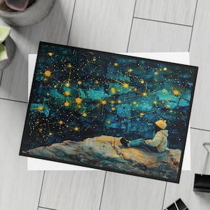 Lot de cartes de voeux personnalisables constellation de la nuit