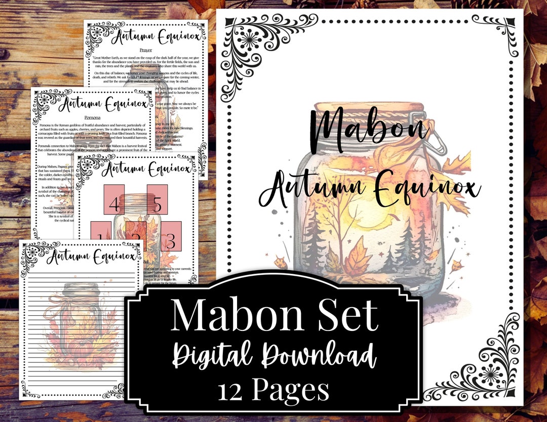 Mabon Correspondence Book of Shadow Set Autumn Equinox Ritual Grimoire ...