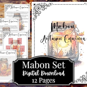 Mabon Correspondence Book of Shadow Set Autumn Equinox Ritual Grimoire Digital Pages Sabbat Informational Quick Reference Printable File V1