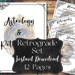 Retrograde Correspondence Book of Shadow Page Set Planetary Guide Grimoire Digital Information Pages Mercury Retrograde Meaning Digital