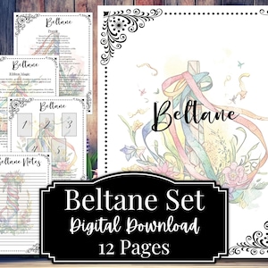 Beltane Correspondence Book of Shadow Set May Day Ritual Grimoire Digital Pages Sabbat Tarot Informational Quick Reference Printable File V1