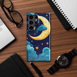 Full Moon Galaxy Samsung Case, Night Sky Snap Phone Cover