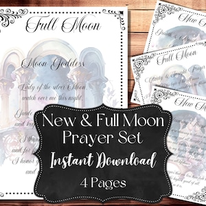 Neumond Vollmond Gebetbuch der Schatten Seiten druckbare Set Lunar Segen Grimoire digitaler Download