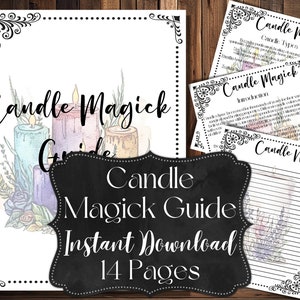 Candle Magic Guide Book of Shadows Page Set for Candle Magick Grimoire Digital Interpretation Worksheet Quick Reference Printable