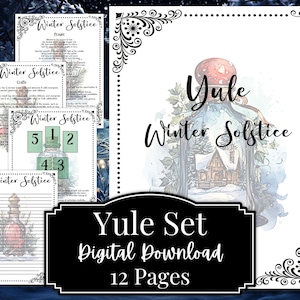 Yule Correspondence Book of Shadow Set Winter Solstice Ritual Grimoire Digital Pages Sabbat Informational Quick Reference Printable File