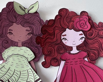 Paper Dress Up Dolls with Clothing, Printable, DIY