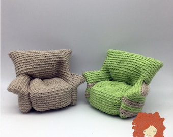 Armchair for dolls. Crochet pattern. ENGLISH ONLY.