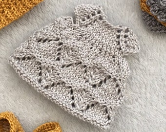 Knitting pattern Lace dress for Franchesca the doll/Patrón de punto Vestido de encaje para la muñeca Franchesca