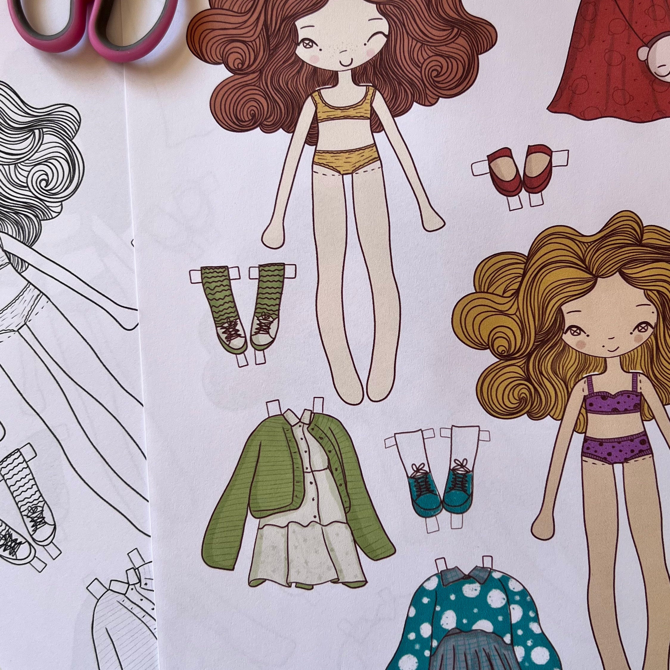 Munecas Recortables de Papel con Ropa para Vestir Imprimible Etsy Espana