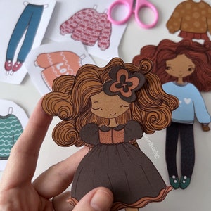 Paper Dolls with Winter Clothes Cut-Outs, Printable, DIY