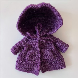 Crochet Pattern Coat with Pockets and Hood for Amigurumi Dolls