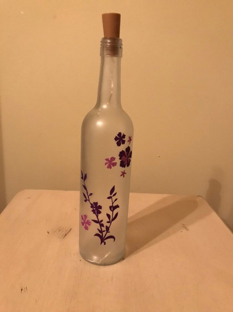 Flower Wine Bottle Etsy