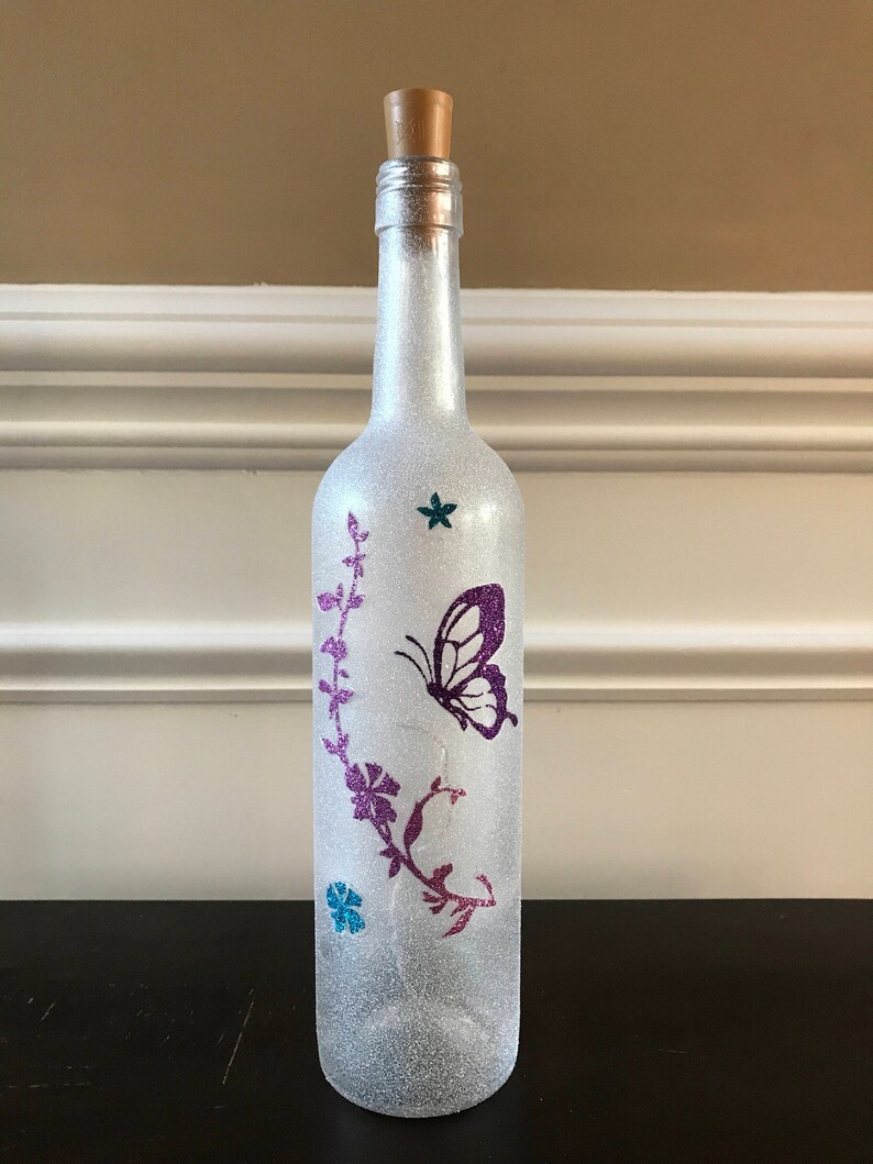 Butterfly Wine Bottle Light Etsy