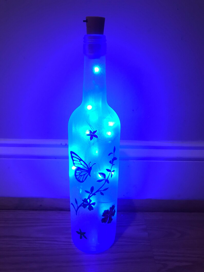 Butterfly Wine Bottle Light Etsy