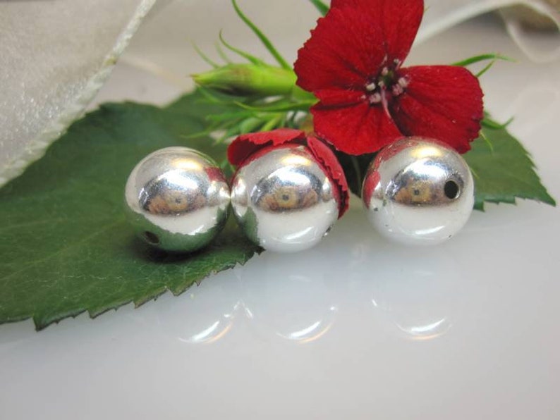 ZS5763 pieces of polished balls, copper silver plated image 3