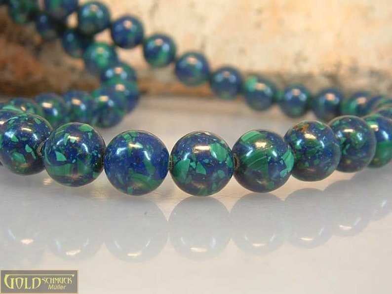 Ball strand made of azurite-malachite 10 mm!!!! Beautiful