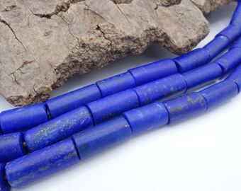 Lapislazuli aus Afghanistan/ Walzen Verlauf 7-9mm 45-46cm