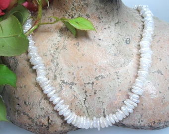 Keshi pearl necklace, smallest baroque Keshi strand, model B