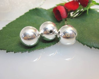 ZS576--3 pieces of polished balls, copper silver plated