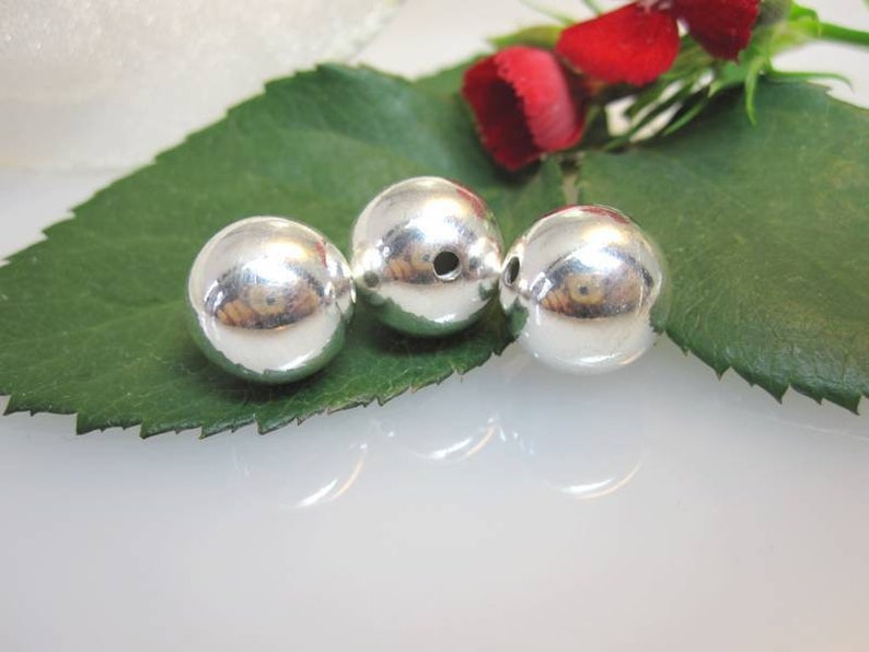 ZS5763 pieces of polished balls, copper silver plated image 1