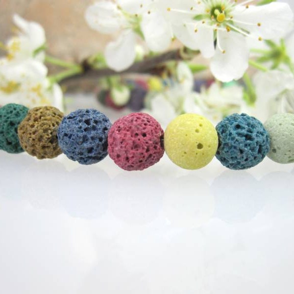 Reconstructed 8mm lava rank in balls with all colors