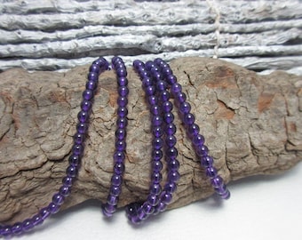 Amethyst transparant, streng 3 mm ballen