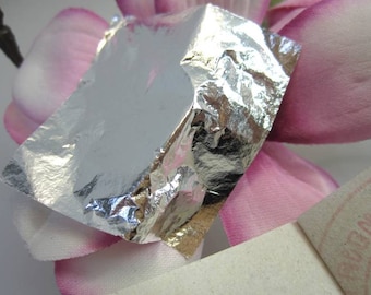 10 pieces genuine silver leaf (999/1000/) size 30 x 30 mm