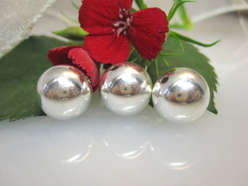 ZS5763 pieces of polished balls, copper silver plated image 2