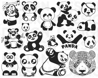 panda vector etsy