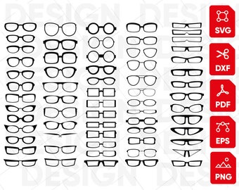 64 Eye glasses svg Bundle, glasses clipart, retro glasses frames, glasses cut file, sunglasses svg, lenses svg, fashion svg,svg cutting file