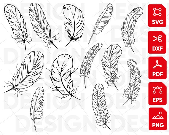 Download Feather svg Bundle feathers svg boho feathers svg | Etsy