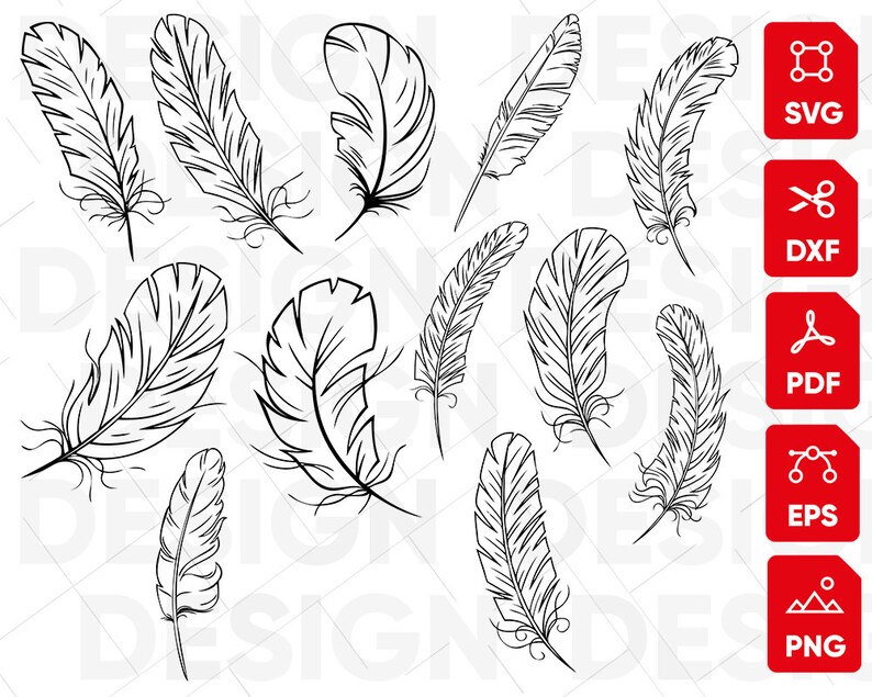 Download Feather svg Bundle feathers svg boho feathers svg | Etsy