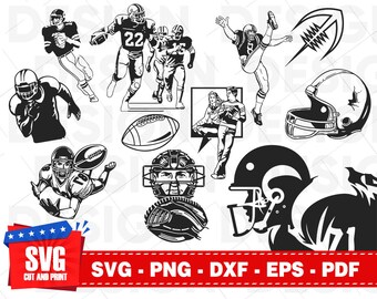 11 American Football svg bundle, Football helmet svg, football svg, silhouette, football clipart,cut file, dxf, football mom svg, sport svg