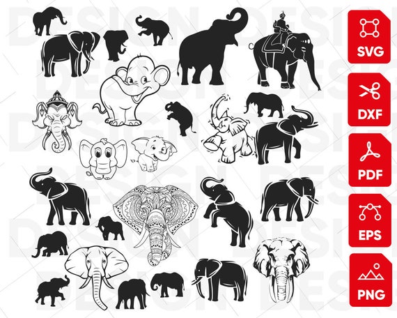 Download Elephants Svg Bundle Baby Elephant Svg Elephants Silhouette Etsy