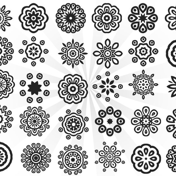 49 Mandala, Mandala SVG,  Mandala Monogram SVG, flower svg, floral svg, mandala cut file, mandala dxf, mandala clip art, boho svg,frames svg