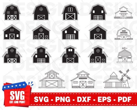 Barn Silhouette Barn Svg Farm Svg Farmhouse Svg Farmer Etsy