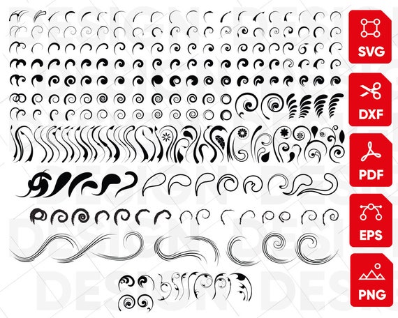 Download Swirl Svg Flourish Svg Border Svg Doodle Svg Swoosh Svg Etsy