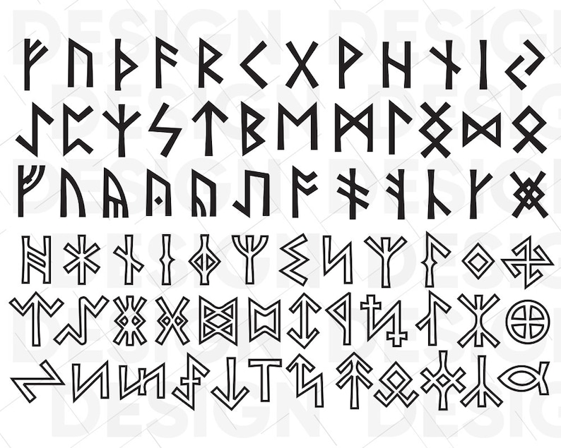 runes svg bundle viking clipart alphabet letters svg druid