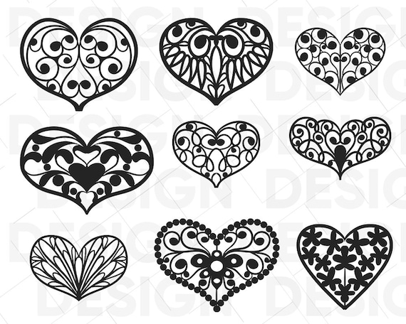 Download Heart Svg Cricut Cut Files Wall Decor Stencil Wedding Svg Love Etsy