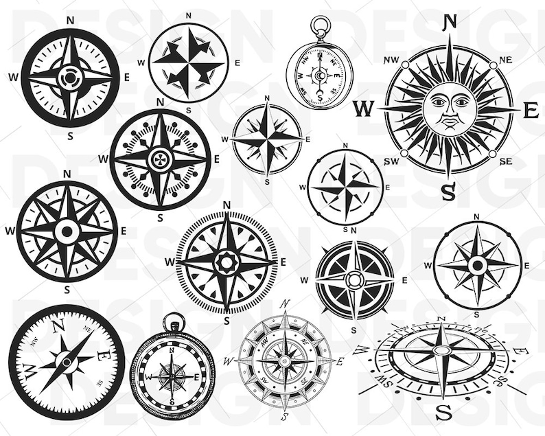 Compass SVG Compass Clipart Adventure SVG Travel Svg Files Etsy