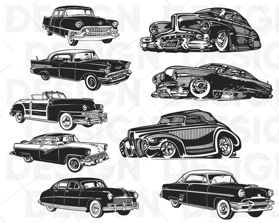 Download Old Classic Retro Car Svf Bundle Vehicle Svg Hot Rod Svg Etsy PSD Mockup Templates