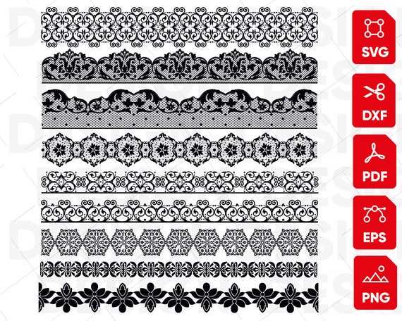 Download Border Svg Floral Svg Border Silhouette Ornaments Svg Etsy