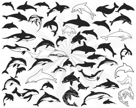 Dolphins Tribal Tattoo Silhouette Stock Vector | Adobe Stock