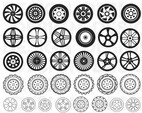 Wheel Svg Tires Svg Car Svg Alloy Wheels Road Race Etsy