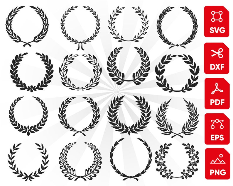 Download Leaf border svg laurel svg wreaths award winner frame | Etsy