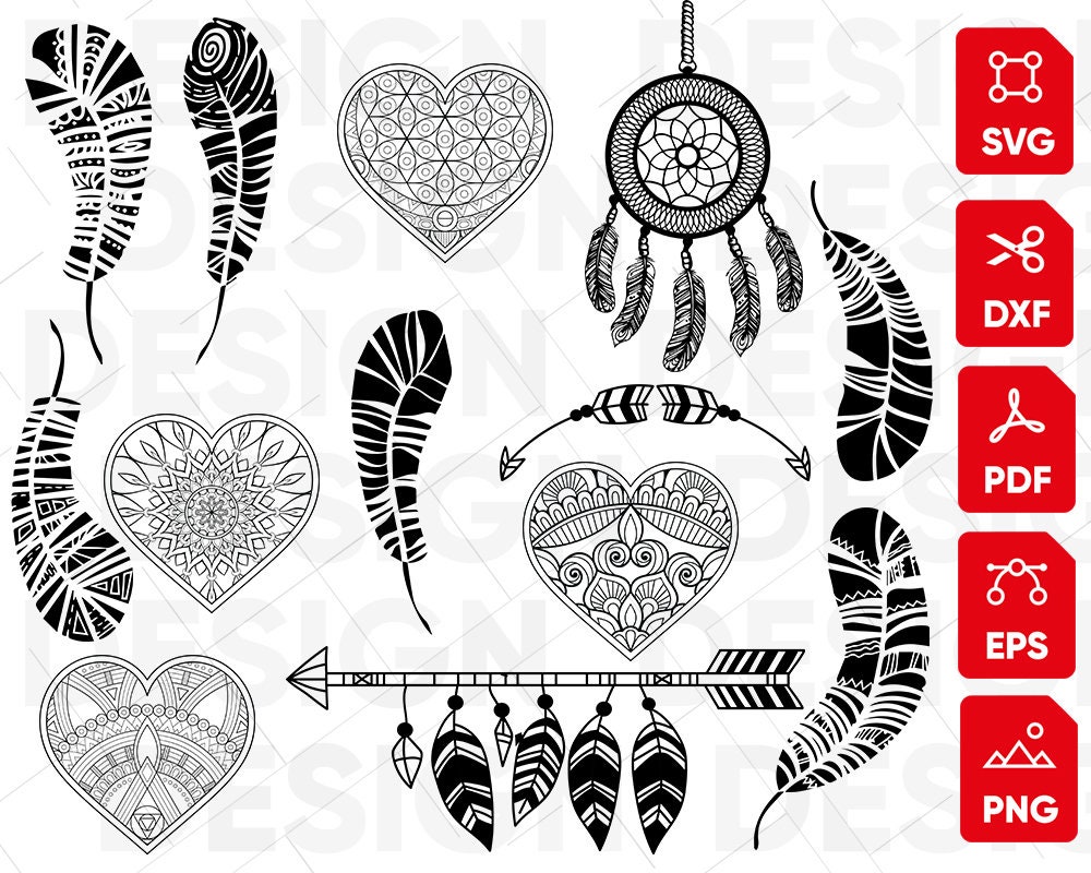 Download Boho svg bundle arrow svg tribal svg feather svg mandala ...
