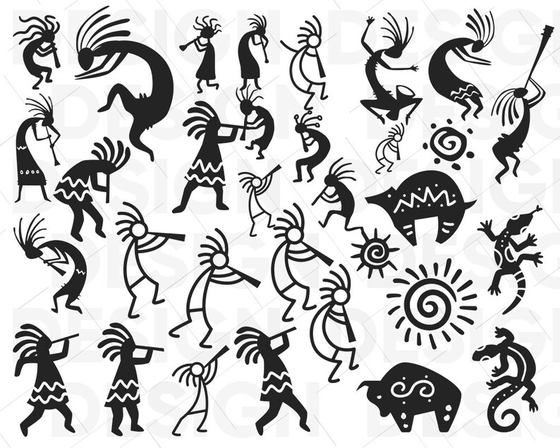 Kokopelli svg bundle Aztec svg tribal svg indian svg Etsy