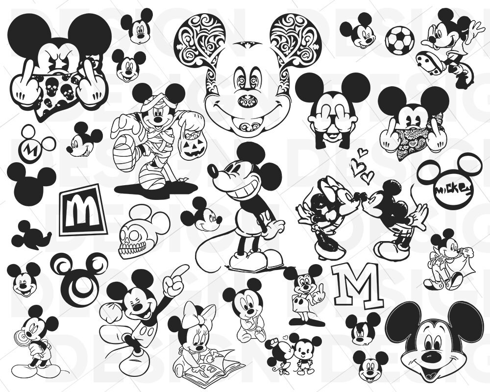 Mickey Mouse Svg Files Monogram Sunglasses For Cricut Etsy